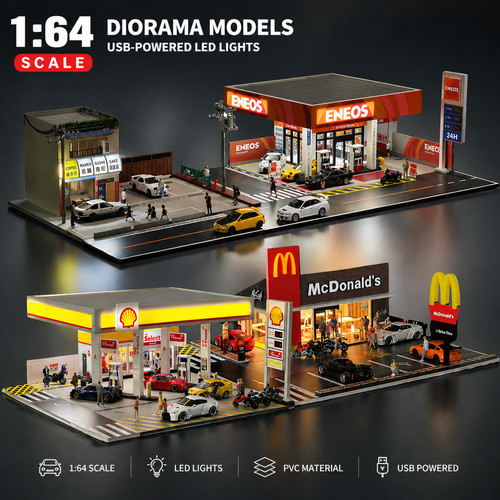 Diorama auto garage - 1:64,