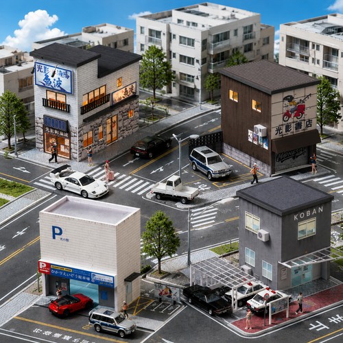 Diorama garagen bausatz - 1/64,