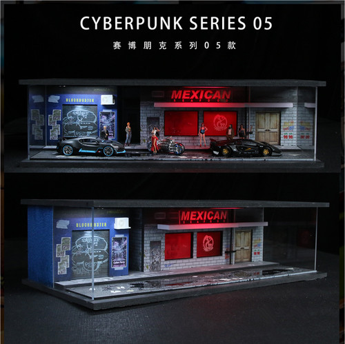 Diorama neon garage - 1/64,